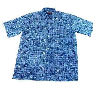 Southpole Shirt Mens XL Blue Plaid Button Up Short Sleeve Hip Hop Y2K Vintage